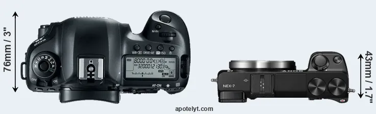 Compare 5D Mark IV versus NEX-7 top