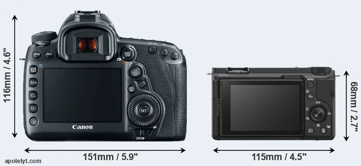 Comparison 5D Mark IV or ZV-E10 II rear