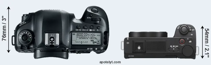 Compare 5D Mark IV versus ZV-E10 II top