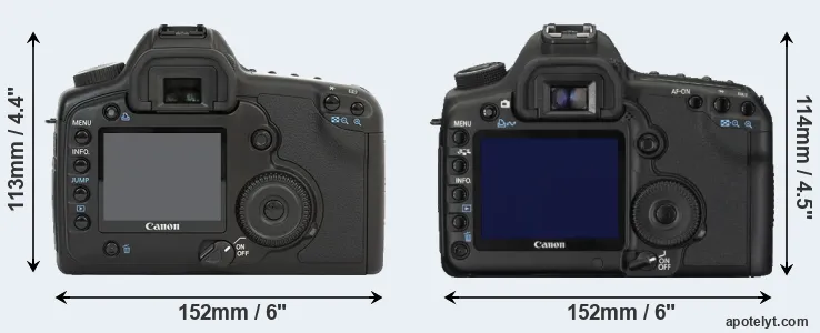 Comparison 5D or 5D Mark II rear