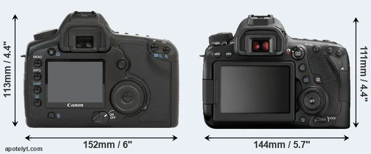 Comparison 5D or 6D Mark II rear