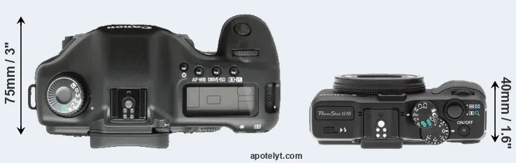 Compare 5D versus G16 top