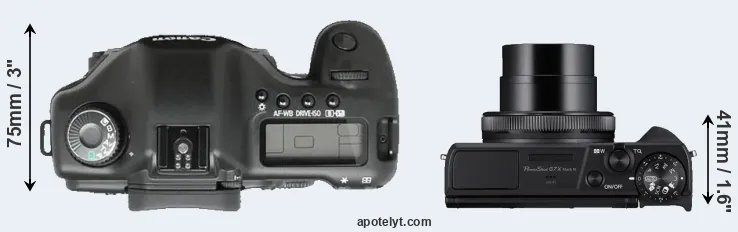 Compare 5D versus G7X Mark III top