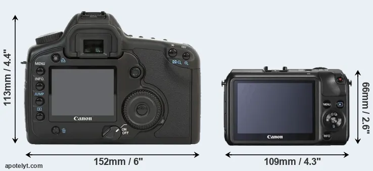 Comparison 5D or Canon M rear