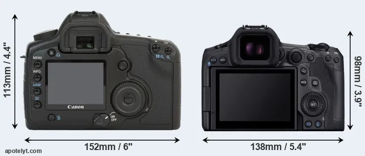 Comparison 5D or R5 Mark II rear