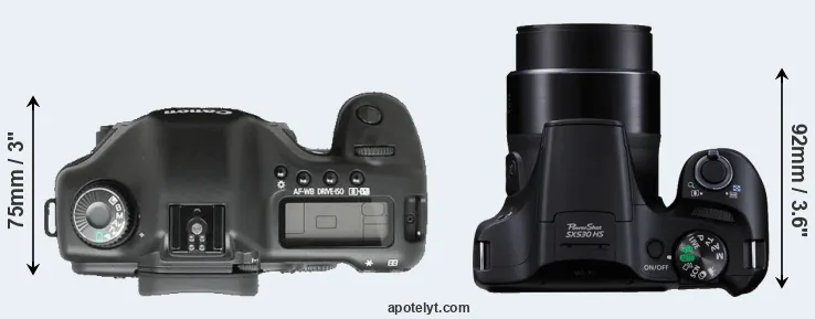 Compare 5D versus SX530 top