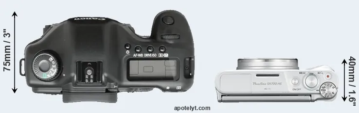 Compare 5D versus SX730 top