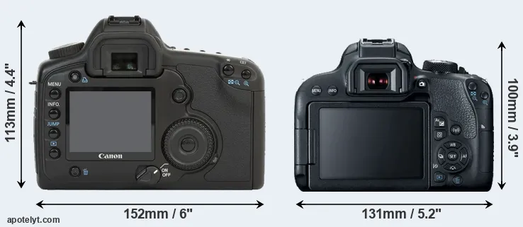 Comparison 5D or T7i rear