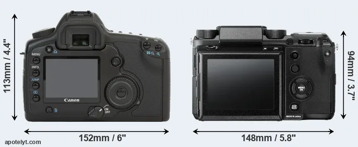 Comparison 5D or GFX 50S rear