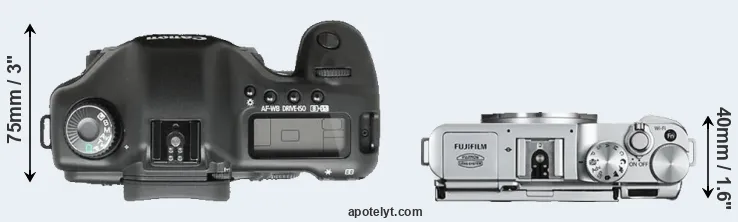 Compare 5D versus X-A2 top