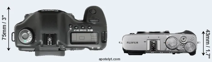 Compare 5D versus X-E3 top
