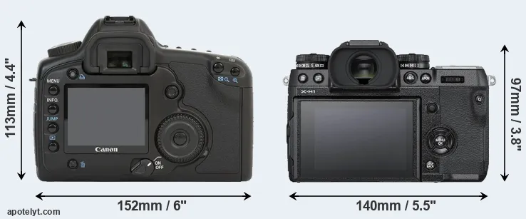 Comparison 5D or X-H1 rear