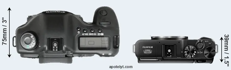 Compare 5D versus X-M1 top