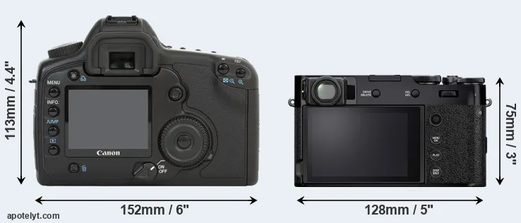 Comparison 5D or X100V rear
