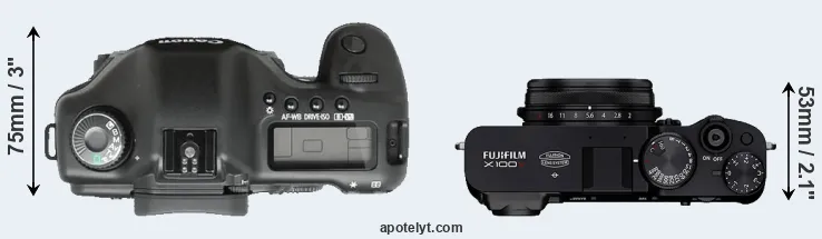 Compare 5D versus X100V top