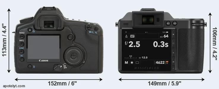 Comparison 5D or X2D 100C rear