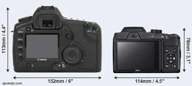 Comparison 5D or B500 rear