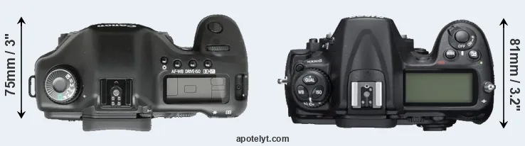 Compare 5D versus D300S top