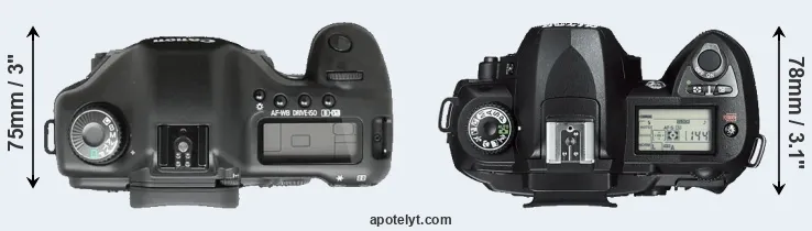 Compare 5D versus D70s top