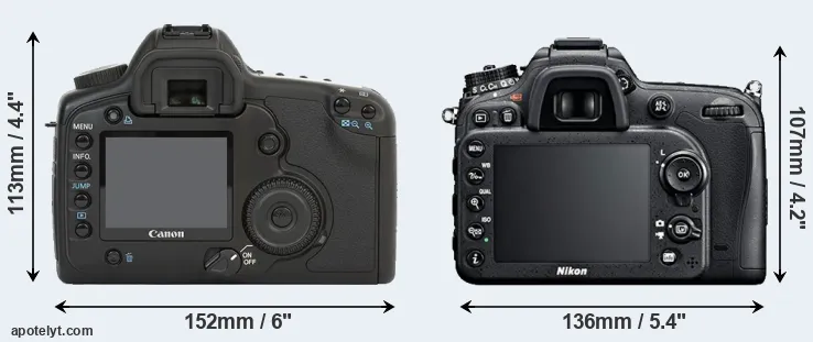 Comparison 5D or D7100 rear