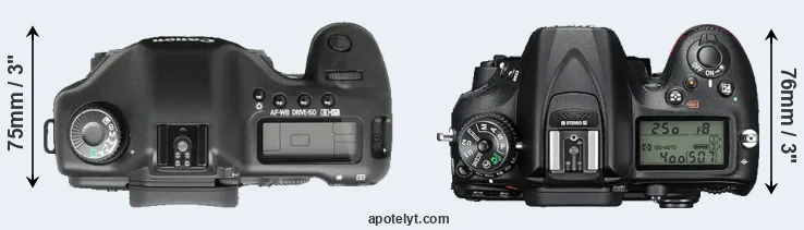 Compare 5D versus D7200 top