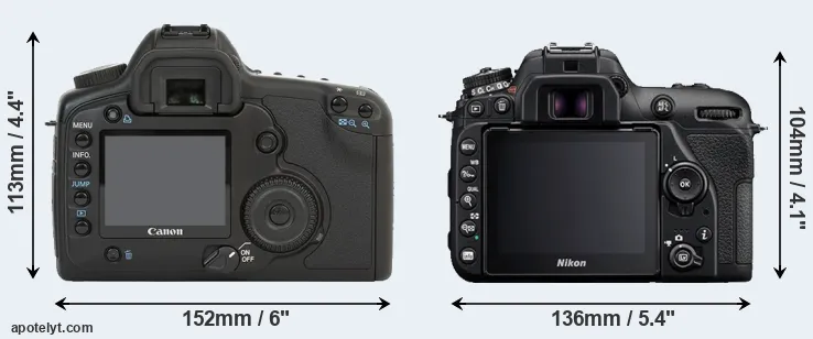 Comparison 5D or D7500 rear
