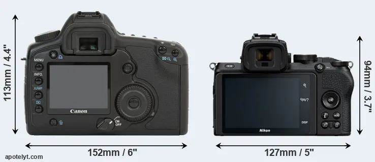 Comparison 5D or Z50 rear
