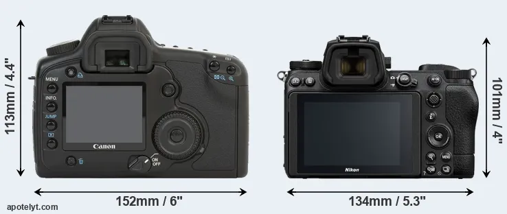 Comparison 5D or Z6 II rear