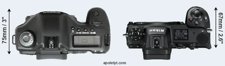 Compare 5D versus Z6 top