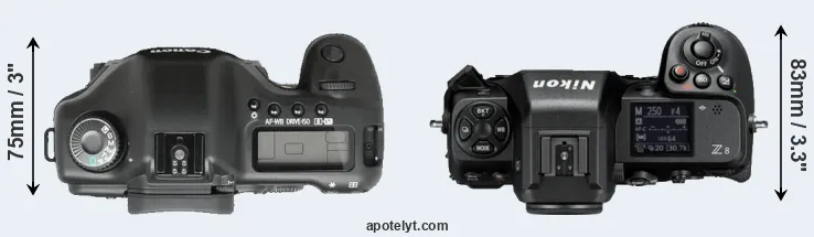 Compare 5D versus Z8 top