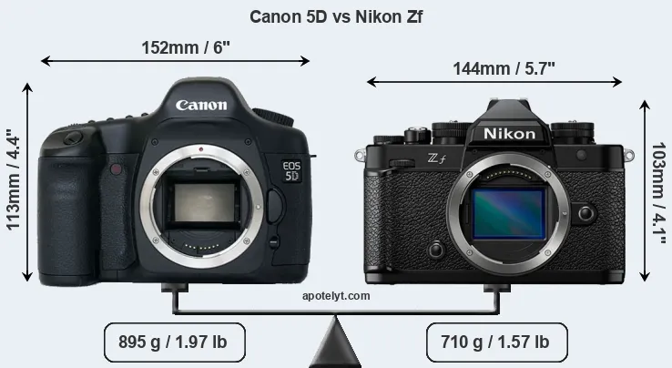 Size Canon 5D vs Nikon Zf