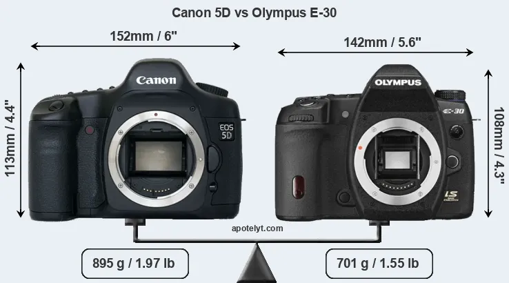 Size Canon 5D vs Olympus E-30