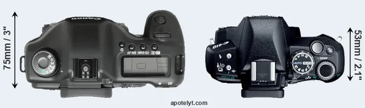 Compare 5D versus E-410 top
