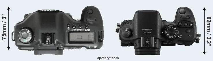 Compare 5D versus GH3 top