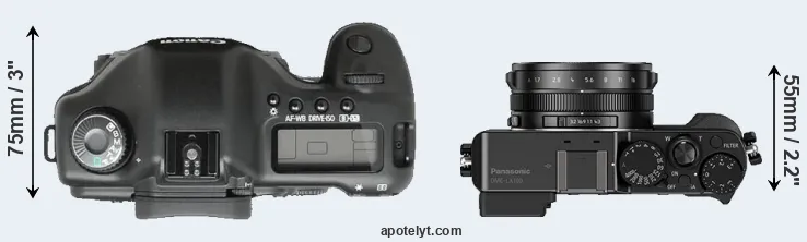 Compare 5D versus LX100 top