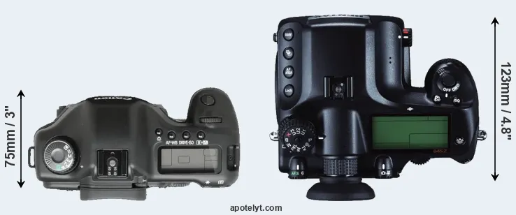Compare 5D versus 645Z top