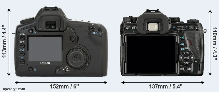 Comparison 5D or K-1 rear