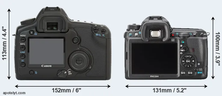 Comparison 5D or K-3 rear