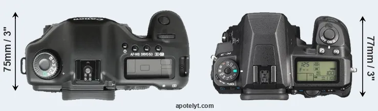 Compare 5D versus K-3 top