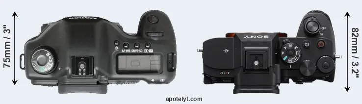 Compare 5D versus A7R V top