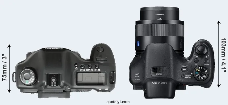 Compare 5D versus HX350 top