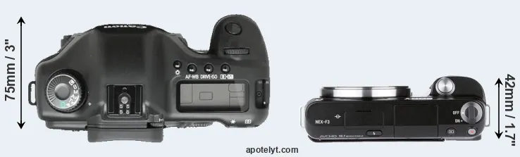 Compare 5D versus NEX-F3 top