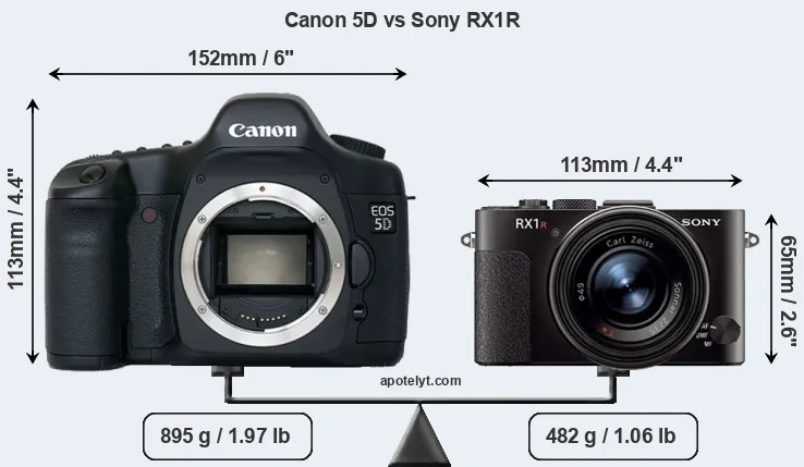 Size Canon 5D vs Sony RX1R