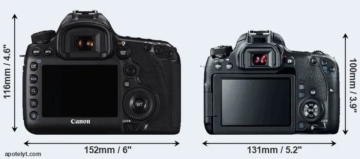 Comparison 5DS R or 77D rear