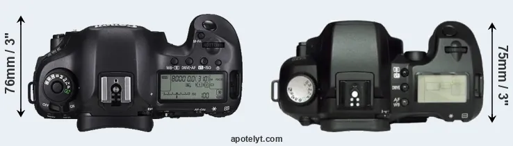 Compare 5DS R versus D60 top
