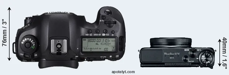 Compare 5DS R versus G7X top