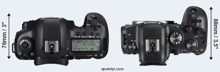 Compare 5DS R versus R6 top