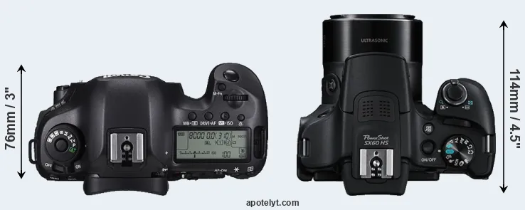 Compare 5DS R versus SX60 top