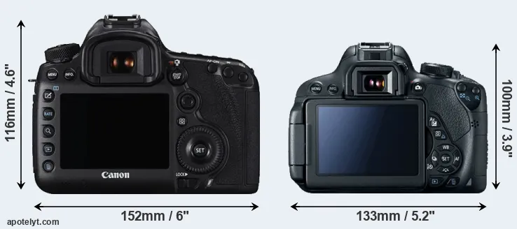 Comparison 5DS R or T5i rear