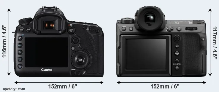 Comparison 5DS R or GFX 100 II rear
